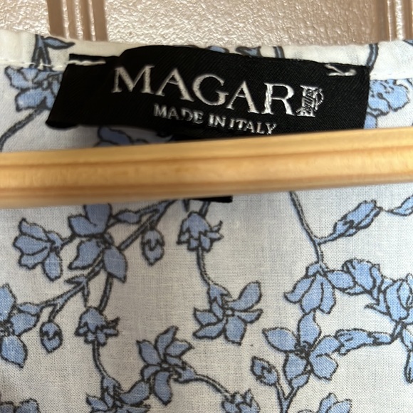 Anthropologie Magari Blue White Floral Tier Boho Midi Short Casual Dress M - Picture 8 of 9